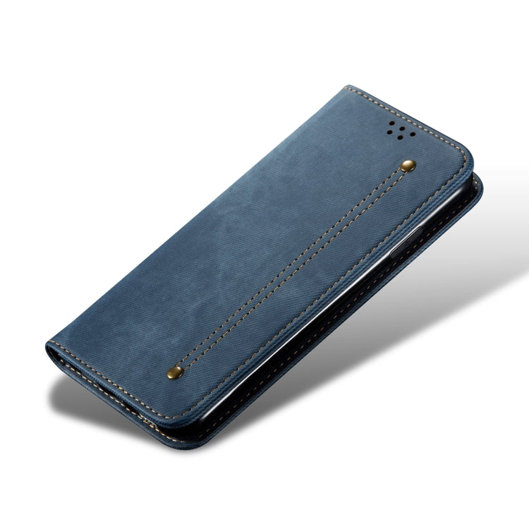 For iPhone 16 Pro Denim Texture Casual Style Horizontal Flip Leather Case(Blue) - iPhone 16 Pro Cases by PMC TechLife | Online Shopping South Africa | PMC TechLife | Buy Now Pay Later Mobicred