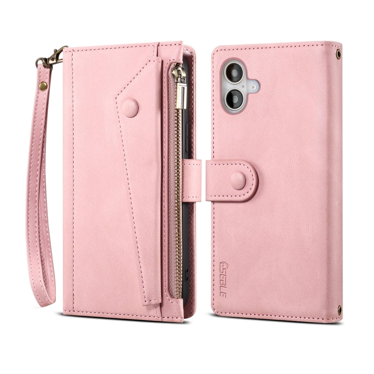 For iPhone 16 ESEBLE Retro Frosted RFID Flip Leather Phone Case(Rose Gold) - iPhone 16 Cases by ESEBLE | Online Shopping South Africa | PMC Jewellery | Buy Now Pay Later Mobicred