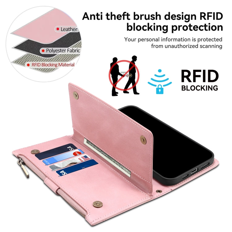 For iPhone 16 ESEBLE Retro Frosted RFID Flip Leather Phone Case(Rose Gold) - iPhone 16 Cases by ESEBLE | Online Shopping South Africa | PMC Jewellery | Buy Now Pay Later Mobicred