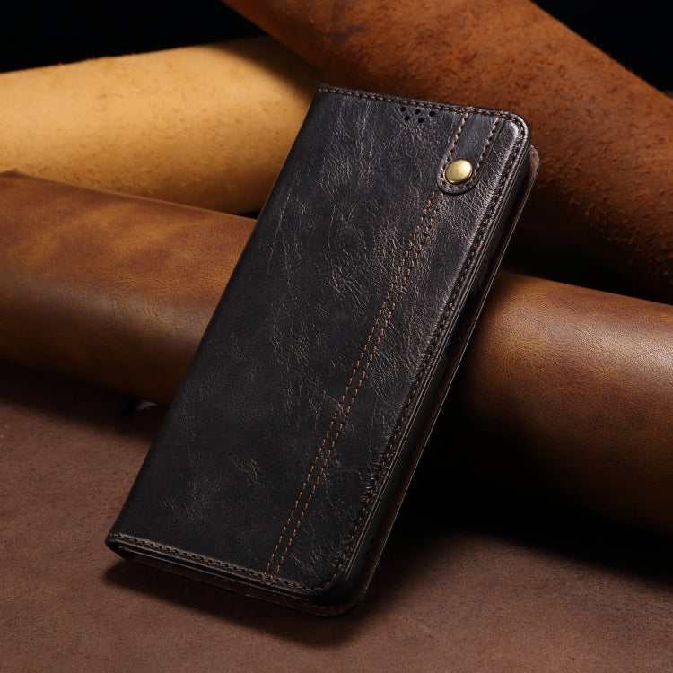 For iPhone 16 Pro Max Oil Wax Crazy Horse Texture Leather Phone Case(Black) - iPhone 16 Pro Max Cases by PMC TechLife | Online Shopping South Africa | PMC TechLife | Buy Now Pay Later Mobicred
