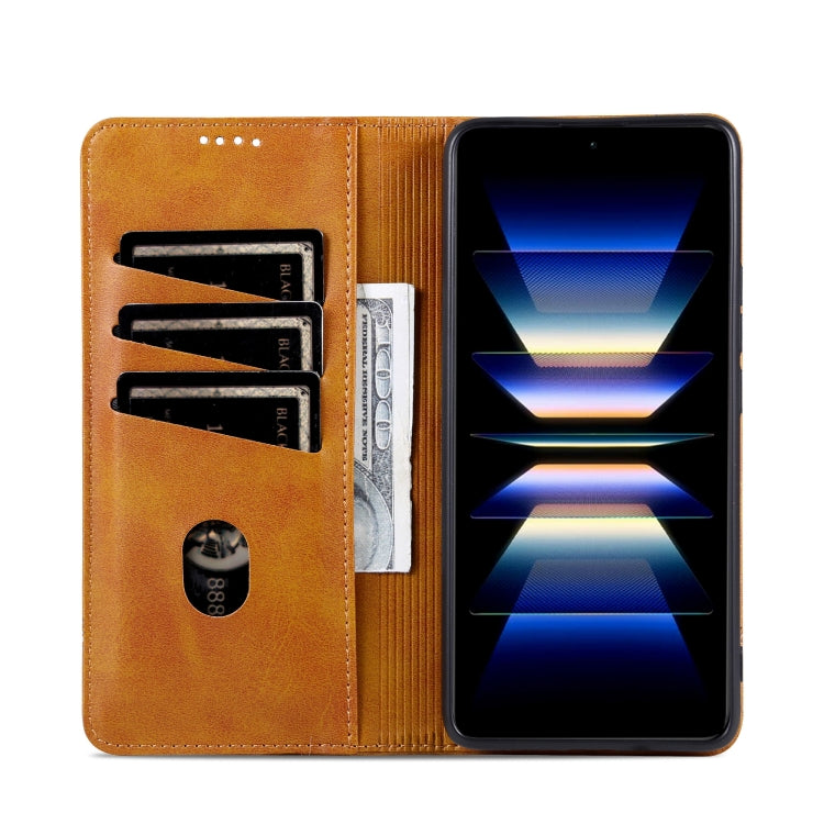 For Samsung Galaxy S24+ 5G AZNS Magnetic Calf Texture Flip Leather Phone Case(Light Brown) - Galaxy S24+ 5G Cases by AZNS | Online Shopping South Africa | PMC Jewellery | Buy Now Pay Later Mobicred