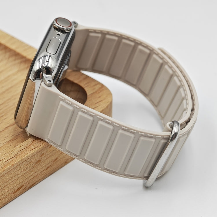 For Apple Watch 38mm Reverse Buckle Magnetic Silicone Watch Band(Silver Buckle Starlight) - free shipping - PMC TechLife - Order now!