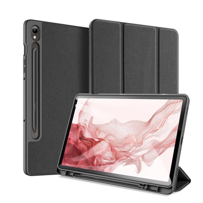 For Samsung Galaxy Tab S9 DUX DUCIS Domo Series Cloth Texture Magnetic Leather Tablet Case(Black) - Galaxy Tab S9 Cases by DUX DUCIS | Online Shopping South Africa | PMC Jewellery | Buy Now Pay Later Mobicred