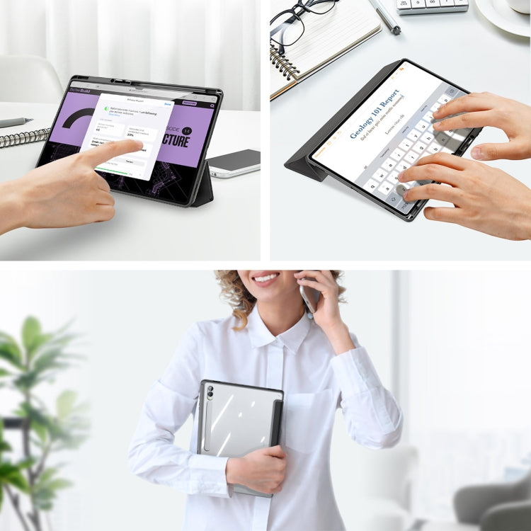 For Samsung Galaxy Tab S10 Ultra DUX DUCIS TOBY Series Antiskid Leather Tablet Case with Sleep / Wake-up Function(Black) - free shipping - PMC Jewellery - Order now!