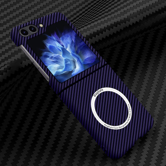 For Samsung Galaxy Z Flip5 Carbon Fiber Texture MagSafe Magnetic Phone Case(Purple) - Galaxy Z Flip5 Cases by PMC Jewellery | Online Shopping South Africa | PMC Jewellery