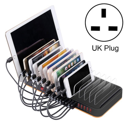 WLX-815P 180W 15 Ports USB Fast Charging Dock Smart Charger with Holder, UK Plug - Multifunction Charger by PMC Jewellery | Online Shopping South Africa | PMC Jewellery | Buy Now Pay Later Mobicred