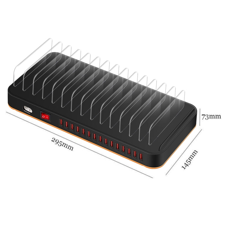 WLX-815P 180W 15 Ports USB Fast Charging Dock Smart Charger with Holder, EU Plug - Multifunction Charger by PMC Jewellery | Online Shopping South Africa | PMC Jewellery | Buy Now Pay Later Mobicred