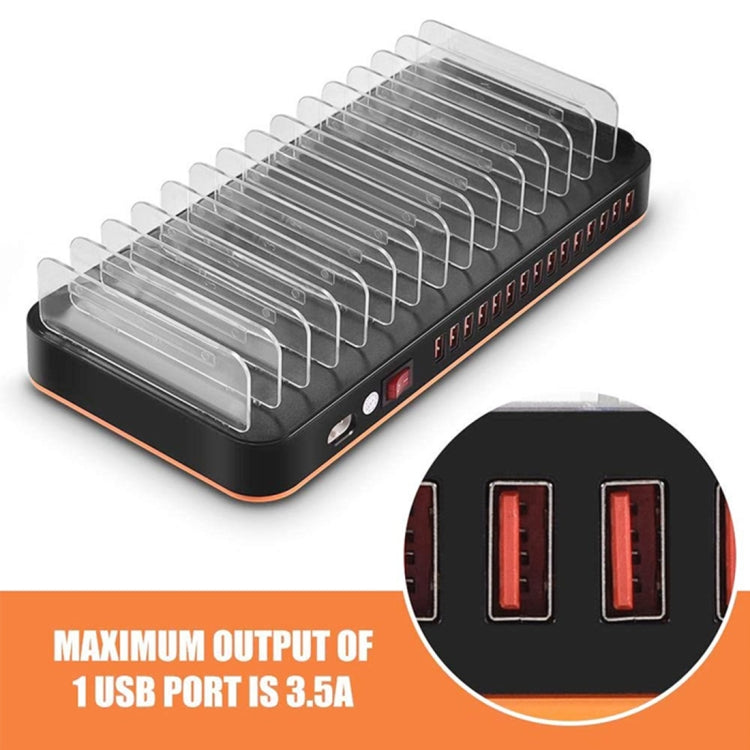 WLX-815P 180W 15 Ports USB Fast Charging Dock Smart Charger with Holder, UK Plug - Multifunction Charger by PMC Jewellery | Online Shopping South Africa | PMC Jewellery | Buy Now Pay Later Mobicred