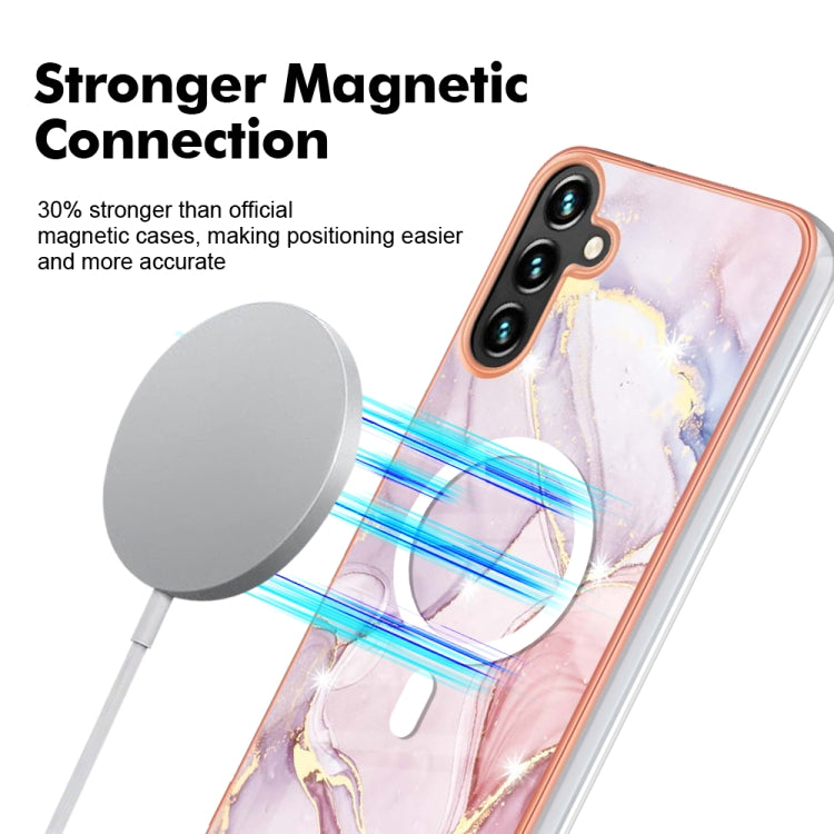 For Samsung Galaxy A54 5G Marble Pattern Dual-side IMD Magsafe TPU Phone Case(Rose Gold 005) - Galaxy Phone Cases by PMC TechLife | Online Shopping South Africa | PMC TechLife