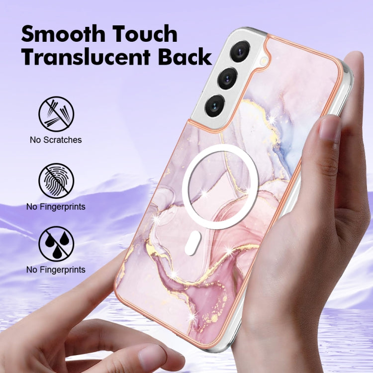 For Samsung Galaxy S22+ 5G Marble Pattern Dual-side IMD Magsafe TPU Phone Case(Rose Gold 005) - Galaxy S22+ 5G Cases by PMC TechLife | Online Shopping South Africa | PMC TechLife | Buy Now Pay Later Mobicred