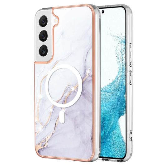 For Samsung Galaxy S22+ 5G Marble Pattern Dual-side IMD Magsafe TPU Phone Case(White 006) - Galaxy S22+ 5G Cases by PMC Jewellery | Online Shopping South Africa | PMC Jewellery