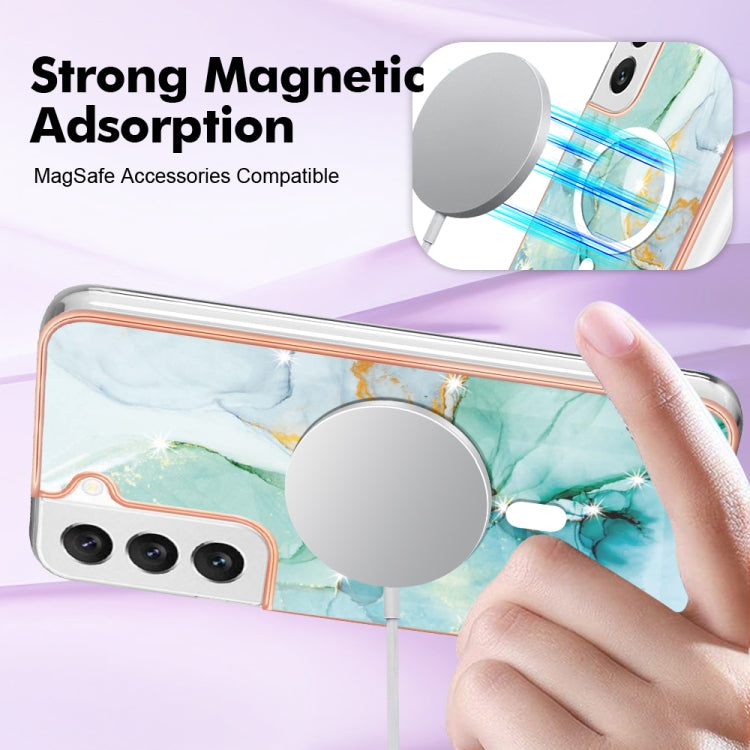 For Samsung Galaxy S22+ 5G Marble Pattern Dual-side IMD Magsafe TPU Phone Case(Green 003) - Galaxy S22+ 5G Cases by PMC TechLife | Online Shopping South Africa | PMC TechLife | Buy Now Pay Later Mobicred