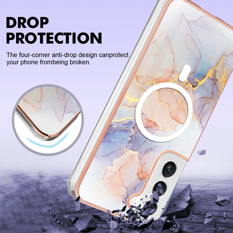 For Samsung Galaxy S22+ 5G Marble Pattern Dual-side IMD Magsafe TPU Phone Case(White Marble) - Galaxy S22+ 5G Cases by PMC Jewellery | Online Shopping South Africa | PMC Jewellery | Buy Now Pay Later Mobicred