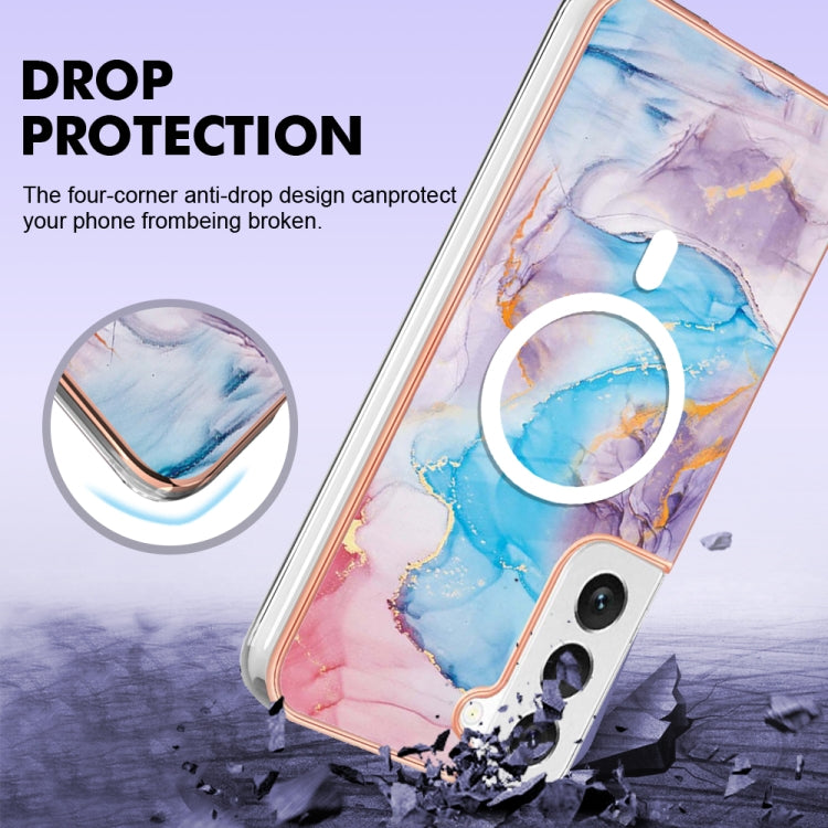 For Samsung Galaxy S22+ 5G Marble Pattern Dual-side IMD Magsafe TPU Phone Case(Blue Marble) - Galaxy S22+ 5G Cases by PMC Jewellery | Online Shopping South Africa | PMC Jewellery