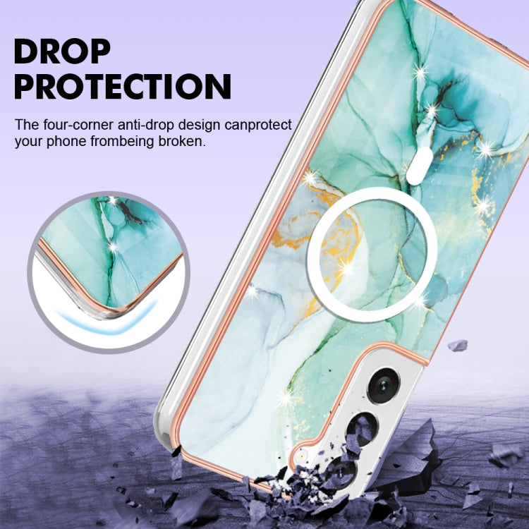 For Samsung Galaxy S23 5G Marble Pattern Dual-side IMD Magsafe TPU Phone Case(Green 003) - Galaxy S23 5G Cases by PMC TechLife | Online Shopping South Africa | PMC TechLife