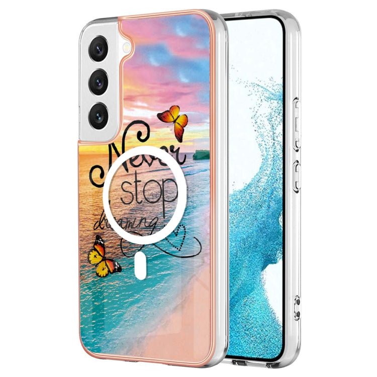 For Samsung Galaxy S23 5G Marble Pattern Dual-side IMD Magsafe TPU Phone Case(Dream Butterfly) - Galaxy S23 5G Cases by PMC Jewellery | Online Shopping South Africa | PMC Jewellery