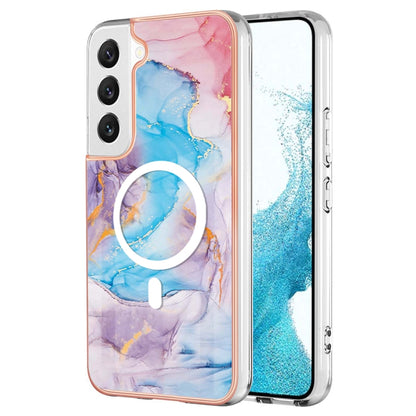 For Samsung Galaxy S23+ 5G Marble Pattern Dual-side IMD Magsafe TPU Phone Case(Blue Marble) - Galaxy S23+ 5G Cases by PMC Jewellery | Online Shopping South Africa | PMC Jewellery