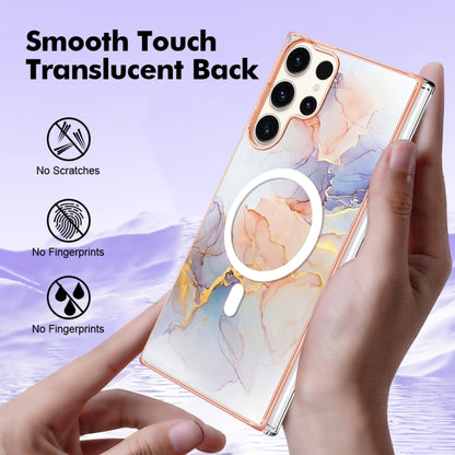 For Samsung Galaxy S23 Ultra 5G Marble Pattern Dual-side IMD Magsafe TPU Phone Case(White Marble) - Galaxy S23 Ultra 5G Cases by PMC Jewellery | Online Shopping South Africa | PMC Jewellery