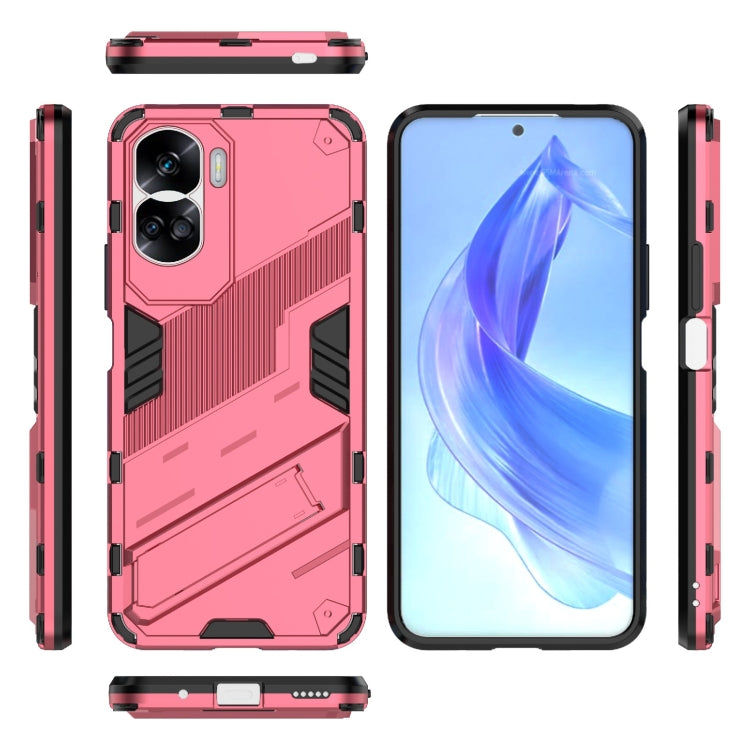 For Honor 90 Lite 5G Global Punk Armor 2 in 1 PC + TPU Phone Case with Holder(Light Red) - free shipping - PMC TechLife - Order now!