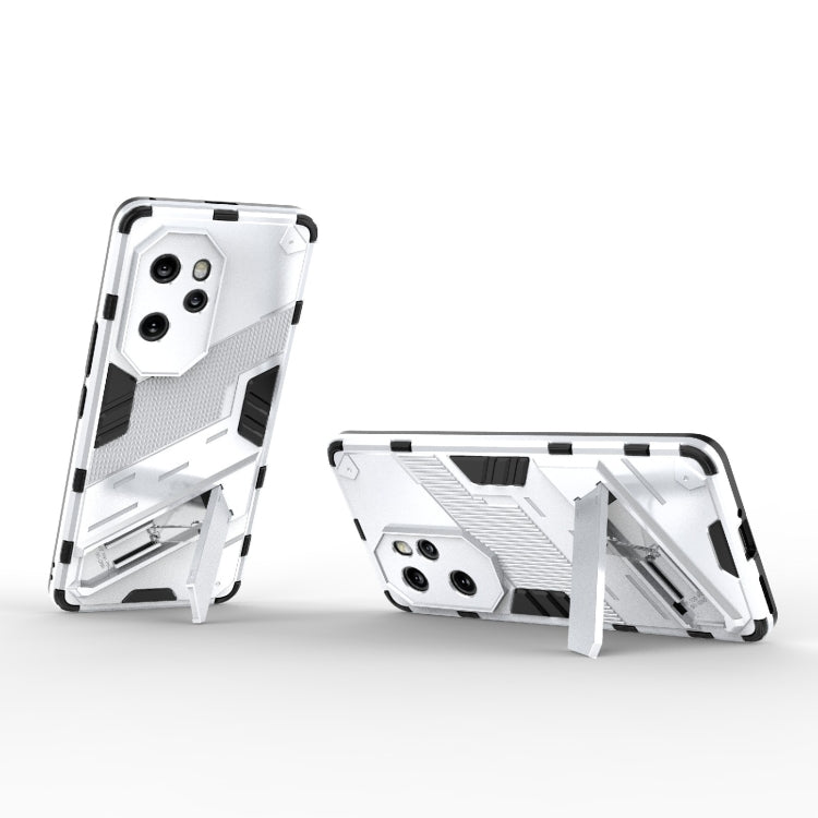 For Honor 100 Pro 5G Punk Armor 2 in 1 PC + TPU Phone Case with Holder(White) - Honor Cases by PMC TechLife | Online Shopping South Africa | PMC TechLife | Buy Now Pay Later Mobicred