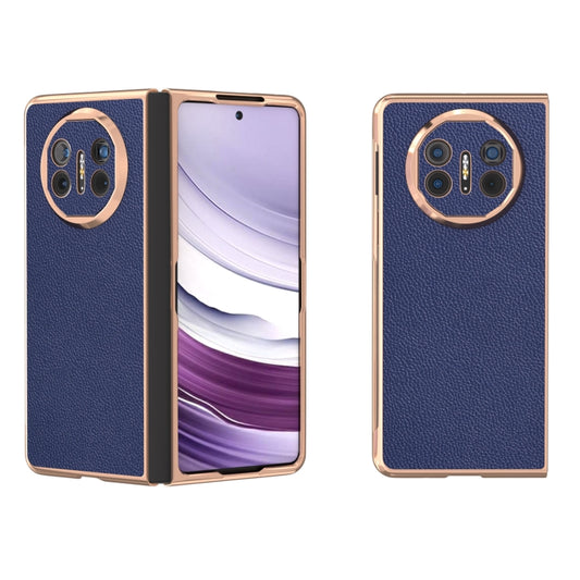 For Huawei Mate X5 Genuine Leather Mino Series Nano Plating Phone Case(Royal Blue) - Huawei Cases by PMC Jewellery | Online Shopping South Africa | PMC Jewellery | Buy Now Pay Later Mobicred