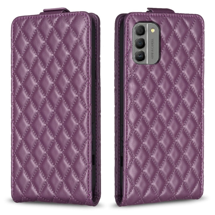 For Nokia G310 Diamond Lattice Vertical Flip Leather Phone Case(Dark Purple) - Nokia Cases by PMC Jewellery | Online Shopping South Africa | PMC Jewellery | Buy Now Pay Later Mobicred