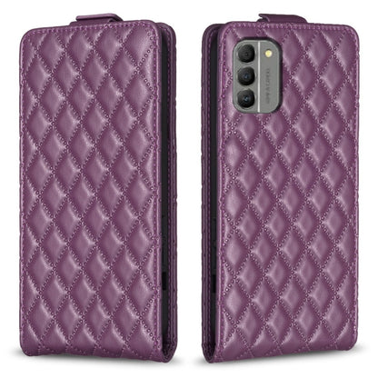 For Nokia G310 Diamond Lattice Vertical Flip Leather Phone Case(Dark Purple) - Nokia Cases by PMC Jewellery | Online Shopping South Africa | PMC Jewellery | Buy Now Pay Later Mobicred