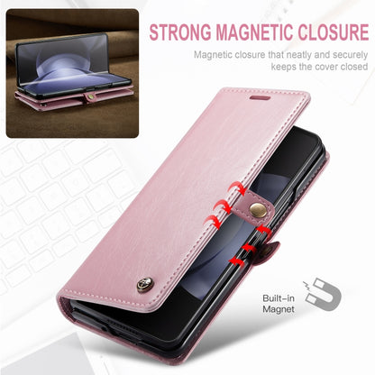 For Samsung Galaxy Z Fold5 CaseMe-003 PU + PC Business Style Crazy Horse Texture Leather Phone Case(Pink) - Galaxy Z Fold5 Cases by CaseMe | Online Shopping South Africa | PMC Jewellery | Buy Now Pay Later Mobicred