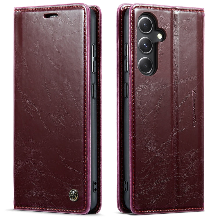 For Samsung Galaxy S23 FE CaseMe-003 PU + PC Business Style Crazy Horse Texture Leather Phone Case(Mulberry Red) - Galaxy S23 FE 5G Cases by CaseMe | Online Shopping South Africa | PMC Jewellery | Buy Now Pay Later Mobicred