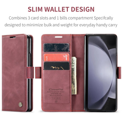 For Samsung Galaxy Z Fold5 CaseMe-013 Multifunctional Retro Frosted Leather Phone Case(Wine Red) - Galaxy Z Fold5 Cases by CaseMe | Online Shopping South Africa | PMC Jewellery | Buy Now Pay Later Mobicred