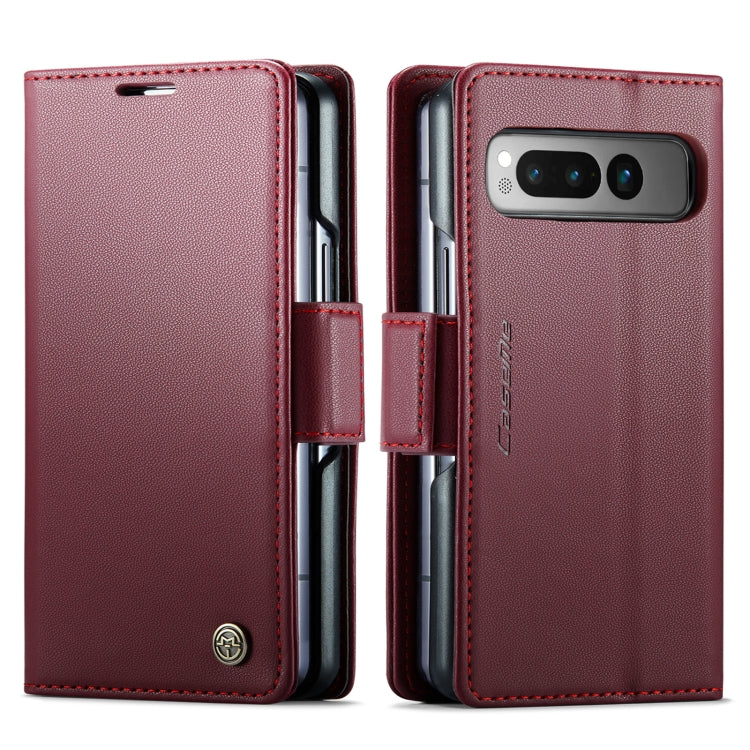 For Google Pixel Fold CaseMe 023 Butterfly Buckle Litchi Texture RFID Anti-theft Leather Phone Case(Wine Red) - Google Cases by CaseMe | Online Shopping South Africa | PMC Jewellery | Buy Now Pay Later Mobicred