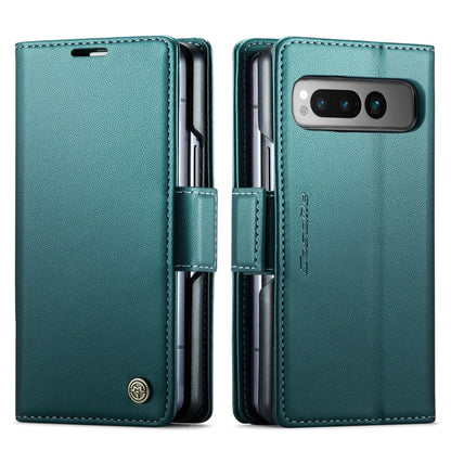 For Google Pixel Fold CaseMe 023 Butterfly Buckle Litchi Texture RFID Anti-theft Leather Phone Case(Pearly Blue) - Google Cases by CaseMe | Online Shopping South Africa | PMC Jewellery | Buy Now Pay Later Mobicred