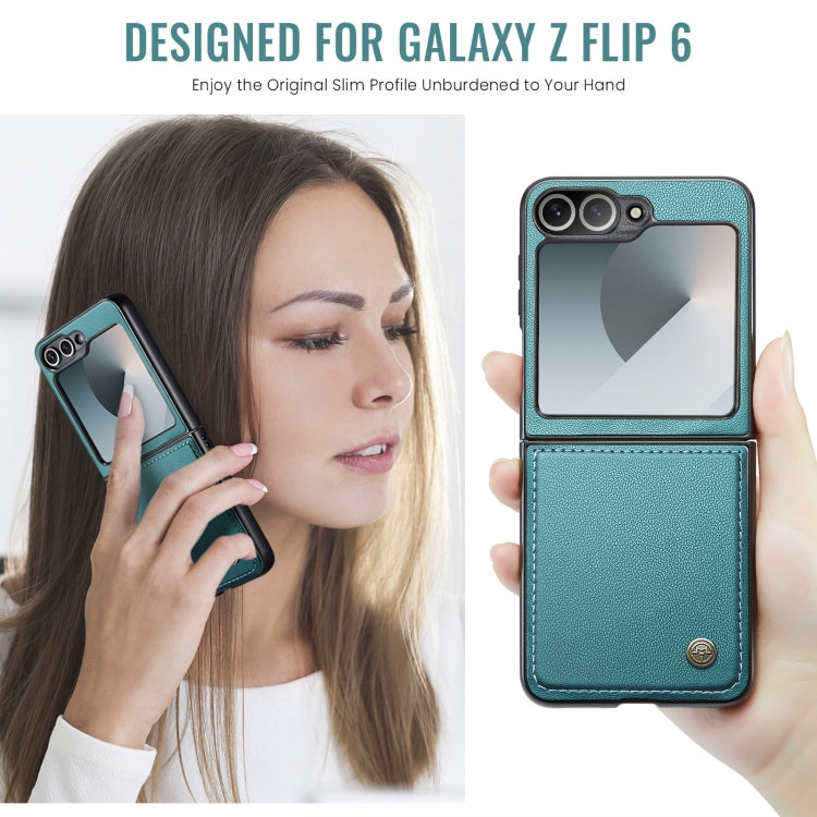 For Samsung Galaxy Z Flip6 5G CaseMe 023 Butterfly Buckle Litchi Texture RFID Anti-theft Leather Phone Case(Pearly Blue) - Galaxy Z Flip6 5G Cases by CaseMe | Online Shopping South Africa | PMC Jewellery | Buy Now Pay Later Mobicred