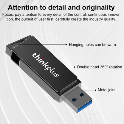 Lenovo Thinkplus USB 3.0 Rotating Flash Drive, Memory:128GB(Black) - USB Flash Drives by Lenovo | Online Shopping South Africa | PMC Jewellery | Buy Now Pay Later Mobicred