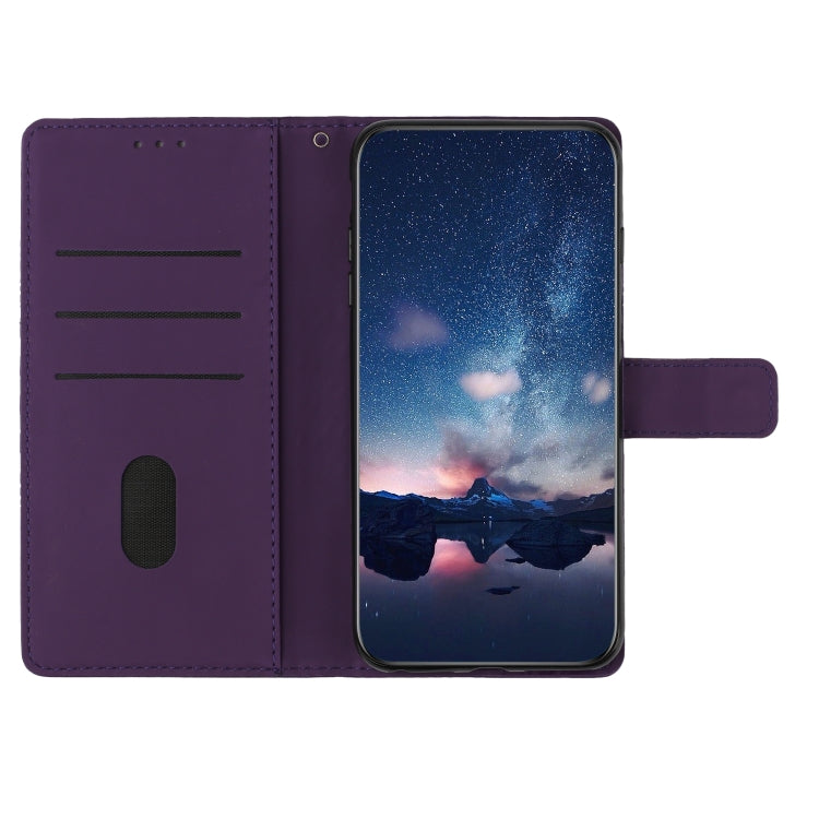 For iPhone 16 Diamond Embossed Skin Feel Leather Phone Case(Purple) - iPhone 16 Cases by PMC Jewellery | Online Shopping South Africa | PMC Jewellery | Buy Now Pay Later Mobicred