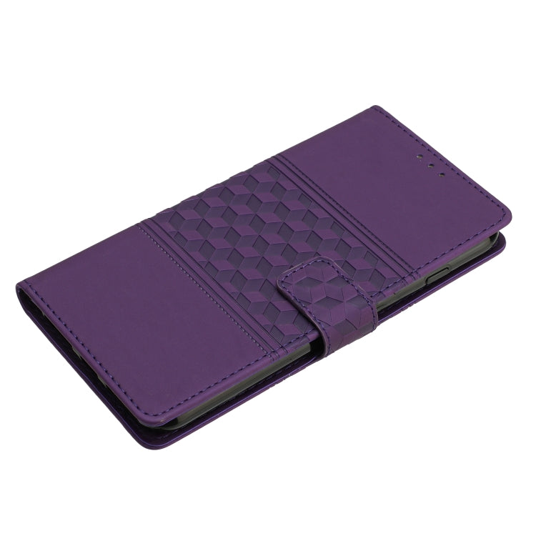 For iPhone 16 Diamond Embossed Skin Feel Leather Phone Case(Purple) - iPhone 16 Cases by PMC TechLife | Online Shopping South Africa | PMC TechLife | Buy Now Pay Later Mobicred