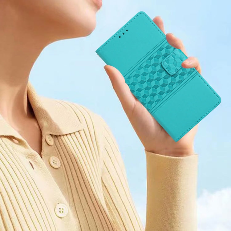 For iPhone 16 Diamond Embossed Skin Feel Leather Phone Case(Blue) - iPhone 16 Cases by PMC TechLife | Online Shopping South Africa | PMC TechLife | Buy Now Pay Later Mobicred
