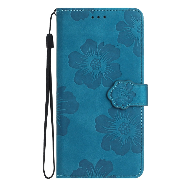 For iPhone 16 Pro Flower Embossing Pattern Leather Phone Case(Blue) - iPhone 16 Pro Cases by PMC Jewellery | Online Shopping South Africa | PMC Jewellery | Buy Now Pay Later Mobicred