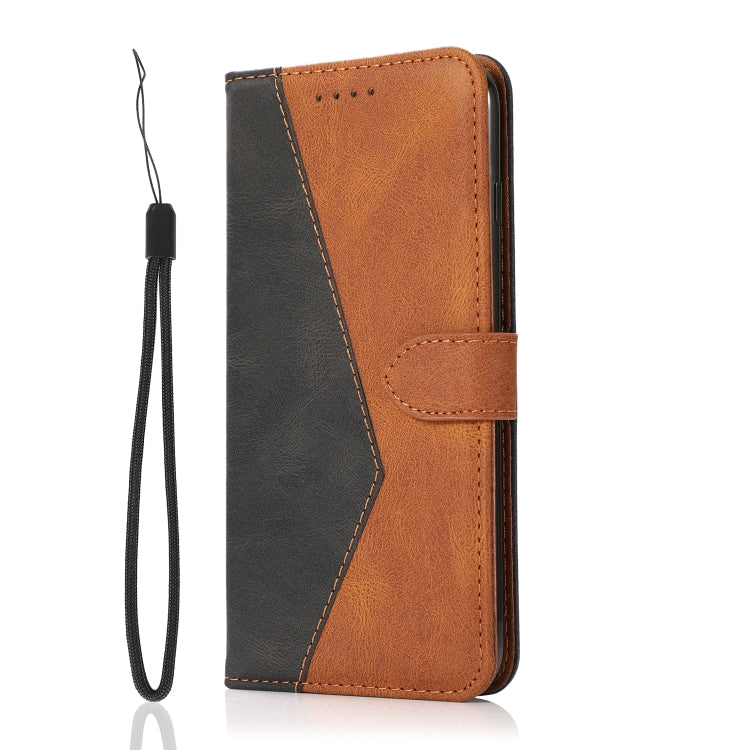 For iPhone 16 Pro Dual-color Stitching Leather Phone Case(Black Brown) - iPhone 16 Pro Cases by PMC Jewellery | Online Shopping South Africa | PMC Jewellery | Buy Now Pay Later Mobicred