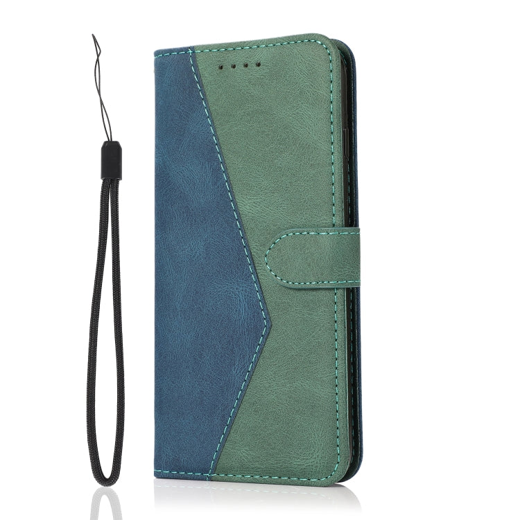 For iPhone 16 Pro Max Dual-color Stitching Leather Phone Case(Blue Green) - iPhone 16 Pro Max Cases by PMC Jewellery | Online Shopping South Africa | PMC Jewellery | Buy Now Pay Later Mobicred