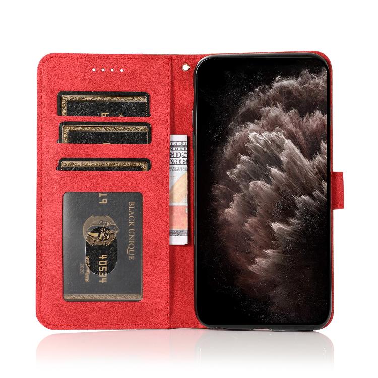 For iPhone 16e Dual-color Stitching Leather Phone Case(Brown Red) - iPhone 16e Cases by PMC TechLife | Online Shopping South Africa | PMC TechLife | Buy Now Pay Later Mobicred
