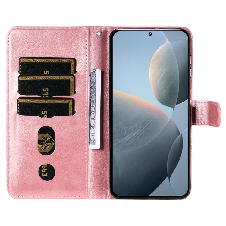 For Xiaomi Redmi K70 / K70 Pro Fashion Calf Texture Zipper Leather Phone Case(Rose Gold) - K70 Pro Cases by PMC Jewellery | Online Shopping South Africa | PMC Jewellery | Buy Now Pay Later Mobicred