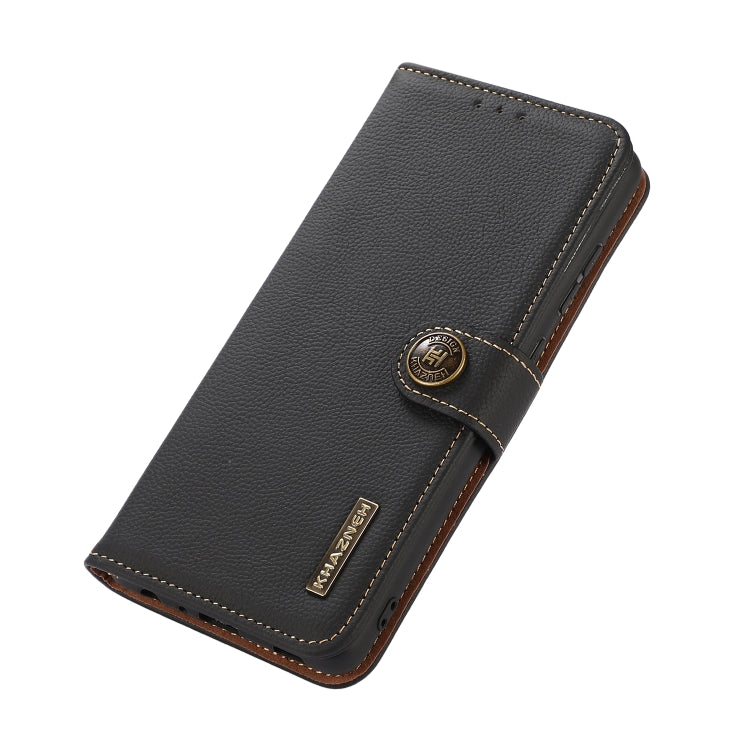 For OnePlus Ace 2 Pro KHAZNEH Custer Genuine Leather RFID Phone Case(Black) - OnePlus Cases by PMC TechLife | Online Shopping South Africa | PMC TechLife | Buy Now Pay Later Mobicred