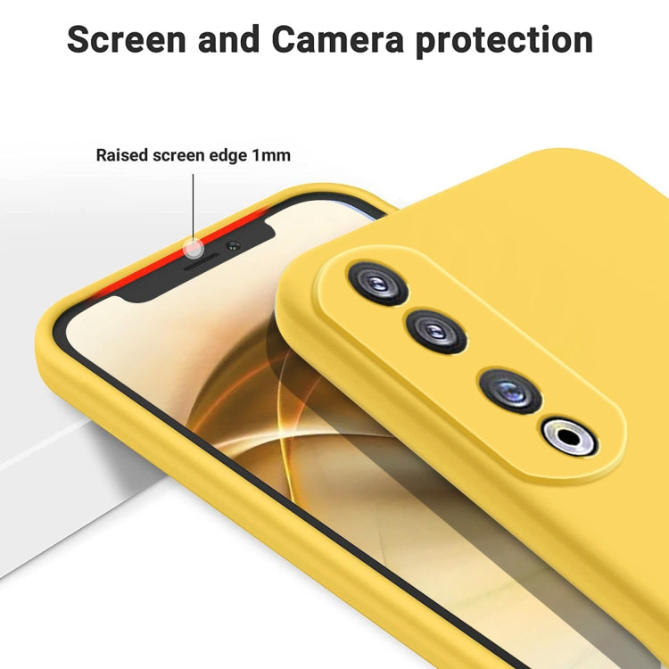 For Honor 90 Pro Pure Color Liquid Silicone Shockproof Phone Case(Yellow) - Honor Cases by PMC TechLife | Online Shopping South Africa | PMC TechLife | Buy Now Pay Later Mobicred
