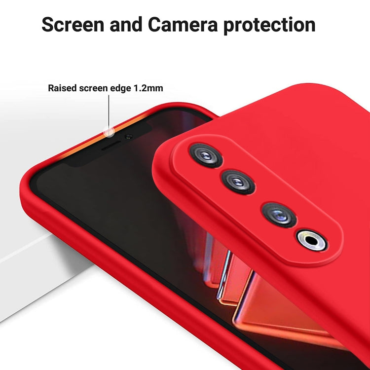 For Honor 90 Pro Pure Color Liquid Silicone Shockproof Phone Case(Red) - Honor Cases by PMC TechLife | Online Shopping South Africa | PMC TechLife | Buy Now Pay Later Mobicred