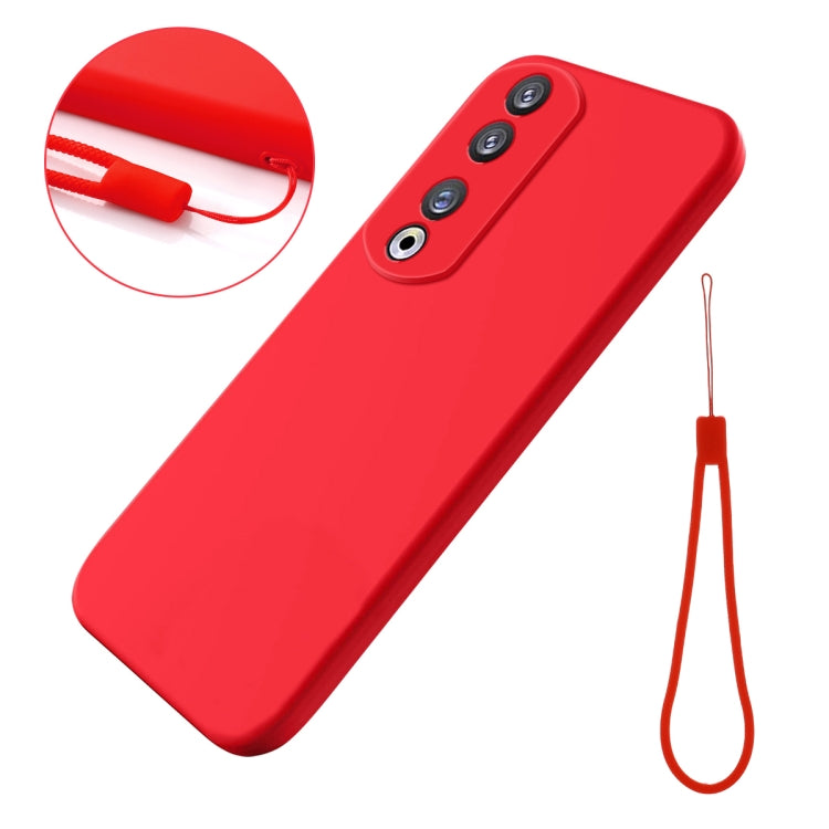 For Honor 90 Pro Pure Color Liquid Silicone Shockproof Phone Case(Red) - Honor Cases by PMC TechLife | Online Shopping South Africa | PMC TechLife | Buy Now Pay Later Mobicred