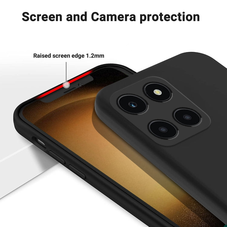 For Honor X6a Pure Color Liquid Silicone Shockproof Phone Case(Black) - Honor Cases by PMC TechLife | Online Shopping South Africa | PMC TechLife