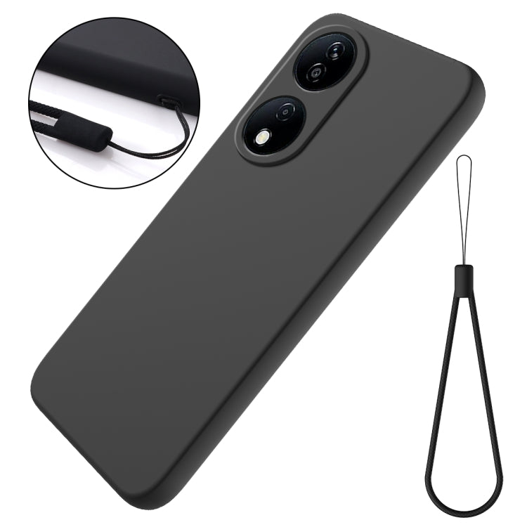 For Honor 90 Smart Pure Color Liquid Silicone Shockproof Phone Case(Black) - Honor Cases by PMC TechLife | Online Shopping South Africa | PMC TechLife | Buy Now Pay Later Mobicred