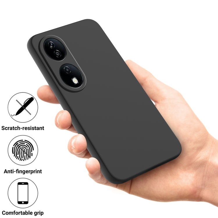 For Honor 90 Smart Pure Color Liquid Silicone Shockproof Phone Case(Black) - Honor Cases by PMC TechLife | Online Shopping South Africa | PMC TechLife | Buy Now Pay Later Mobicred