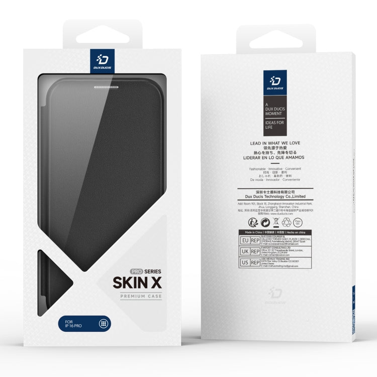For iPhone 16 Pro DUX DUCIS Skin X Pro Series Magsafe PC + TPU Phone Leather Case(Black) - iPhone 16 Pro Cases by DUX DUCIS | Online Shopping South Africa | PMC TechLife | Buy Now Pay Later Mobicred
